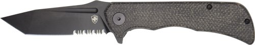 TEMPLAR KNIFE PALADIN FOLDER - 3.27" BLACK MICARTA TANTO D2