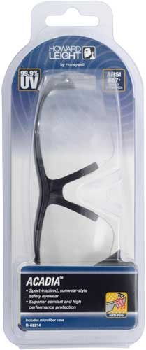 HOWARD LEIGHT ACADIA GLASSES - BLACK FRAME/CLEAR LENS