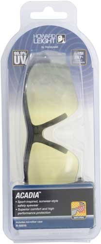 HOWARD LEIGHT ACADIA GLASSES - BLACK FRAME/AMBER LENS