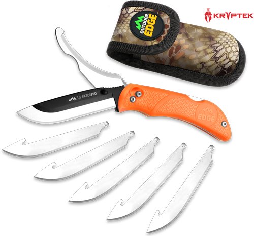 OUTDOOR EDGE RAZOR PRO 3.5" - BLADE/ 3.1" GUT BLADE ORG HNDL