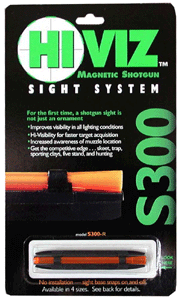 S300R.gif HIVIZ SHOTGUN FRONT SIGHT - MAGNETIC RIB .218-.328" RED