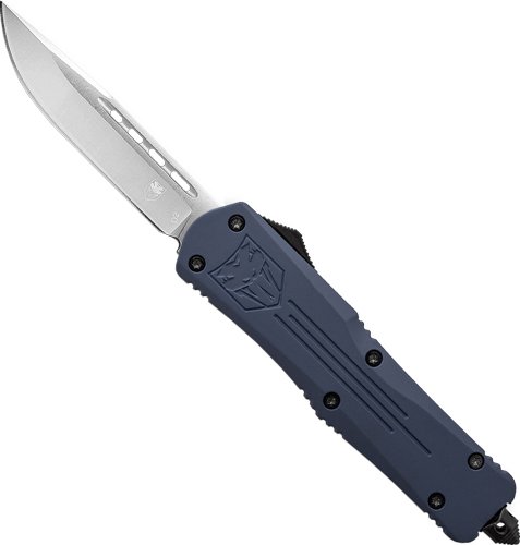 SNYFS3DNS.jpg COBRATEC SMALL FS3 OTF NYPD - BLUE 3" D2 DROP POINT