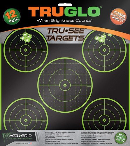 TG11A12.jpg TRUGLO TRU-SEE REACTIVE TARGET - 5 BULL 12-PACK