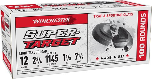 WINCHESTER TARGET 12GA 2.75" - 1-1/8OZ #7.5 1145FPS 200RD CAS