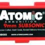 ATOMIC 9MM LUGER 147GR - SUBSONIC JHP 50RD 10BX/CS