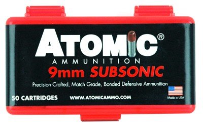 ATOMIC 9MM LUGER 147GR - SUBSONIC JHP 50RD 10BX/CS