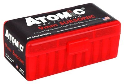 ATOMIC 9MM LUGER 147GR - SUBSONIC JHP 50RD 10BX/CS