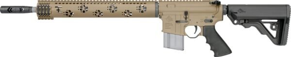 gfe1515tan_left RRA LAR15 PREDATOR2 223 WYLDE - 6 POS STK 16" BBL ROCKOTE TAN