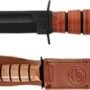 KA-BAR FIGHTING/UTILITY KNIFE - 5.25" SHORT W/LTHR SHTH USMC