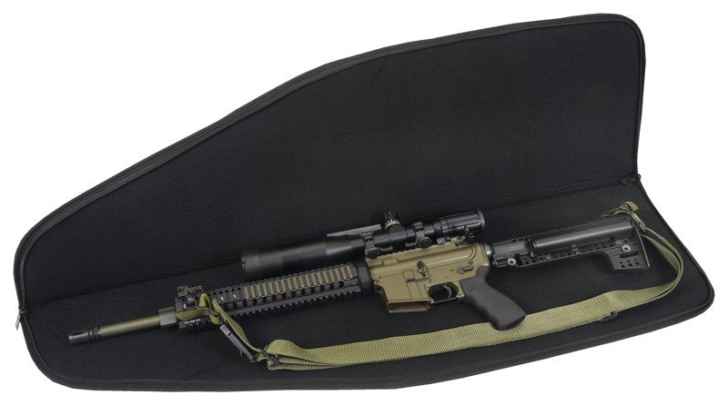 p20035_open.jpg US PEACEKEEPER 35" MSR CASE BL - 4 MAG POUCHES 600 DENIER BLACK