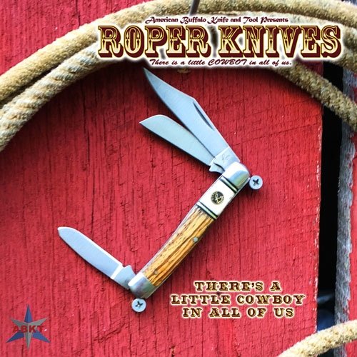 ABKT ROPER SERIES LAREDO STAG - STOCKMAN 3-BLADE WOOD HANDLES