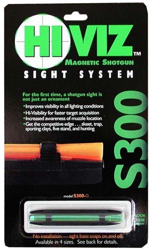 s300g_pkg.jpg HIVIZ SHOTGUN FRONT SIGHT - MAGNETIC RIB .218-.328" GREEN