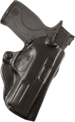 019BA8BZ0 DESANTIS MINI SCABBARD HOLSTER - RH OWB LEATHER FOR GLOCK 43 BL