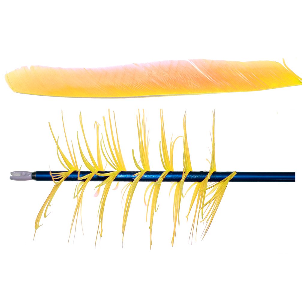 OLYMPUS DIGITAL CAMERA Trueflight Spiral Wrap Flu-Flu Feathers Yellow RW 100 pk.