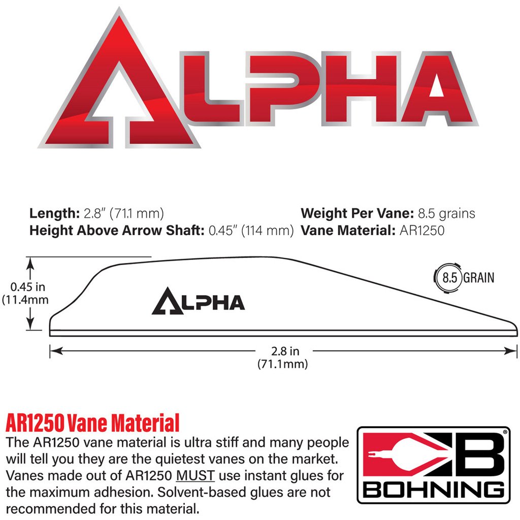 1006092_2.jpg Bohning Alpha Vanes Neon Yellow 100 pk.