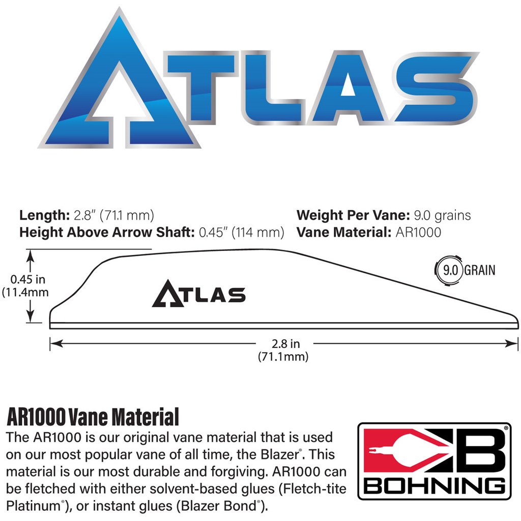 Bohning Atlas Vanes Hot Pink 100 pk.