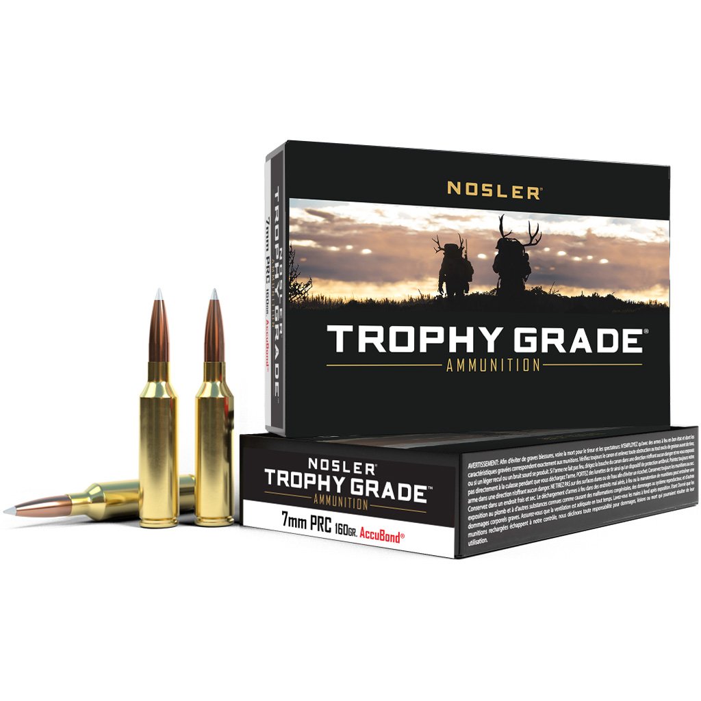 Nosler Trophy Grade Rifle Ammunition 7mm PRC 160 gr. BT 20 rd.