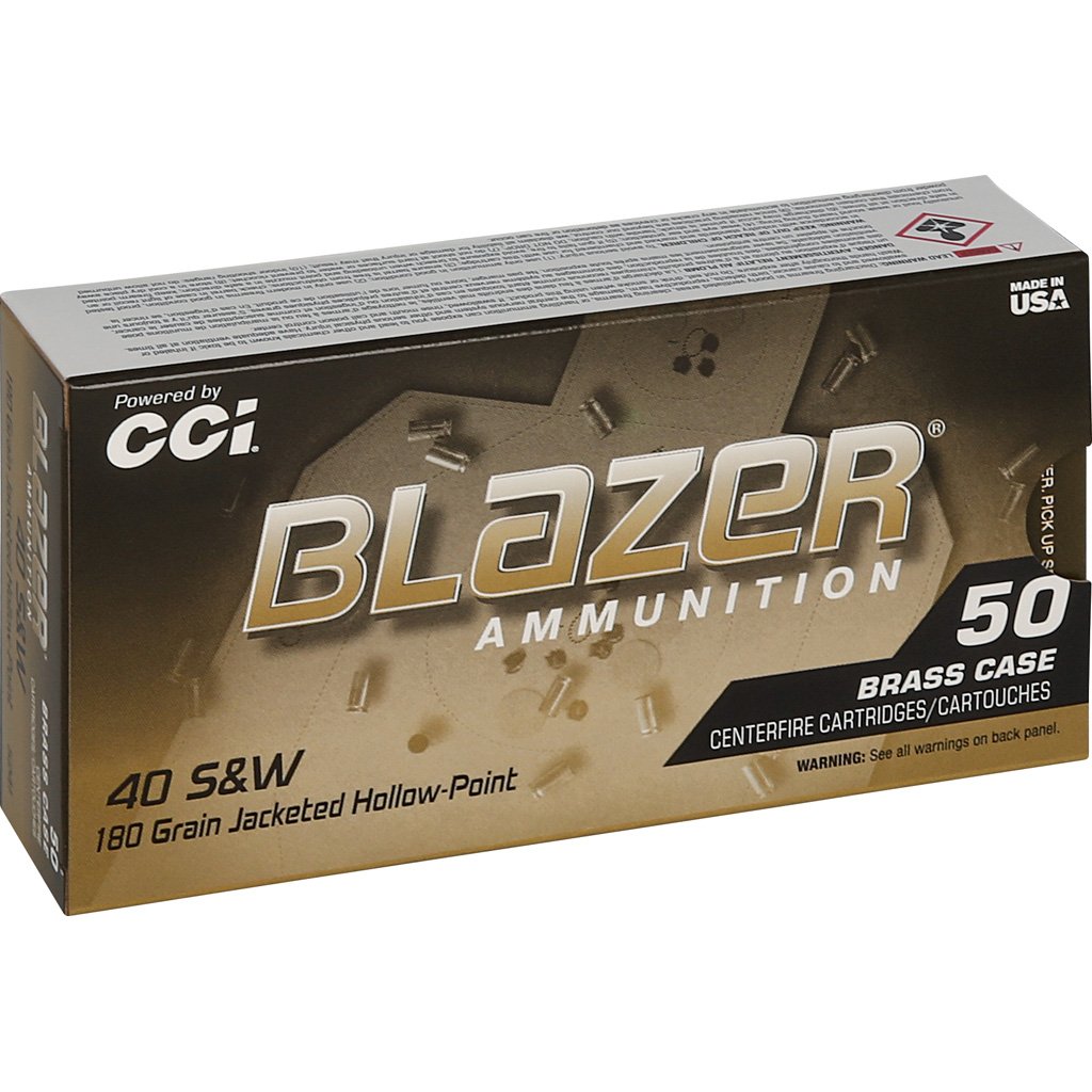 CCI Blazer Brass HP Pistol Ammo 40 S&W 180 gr. JHP 50 rd.
