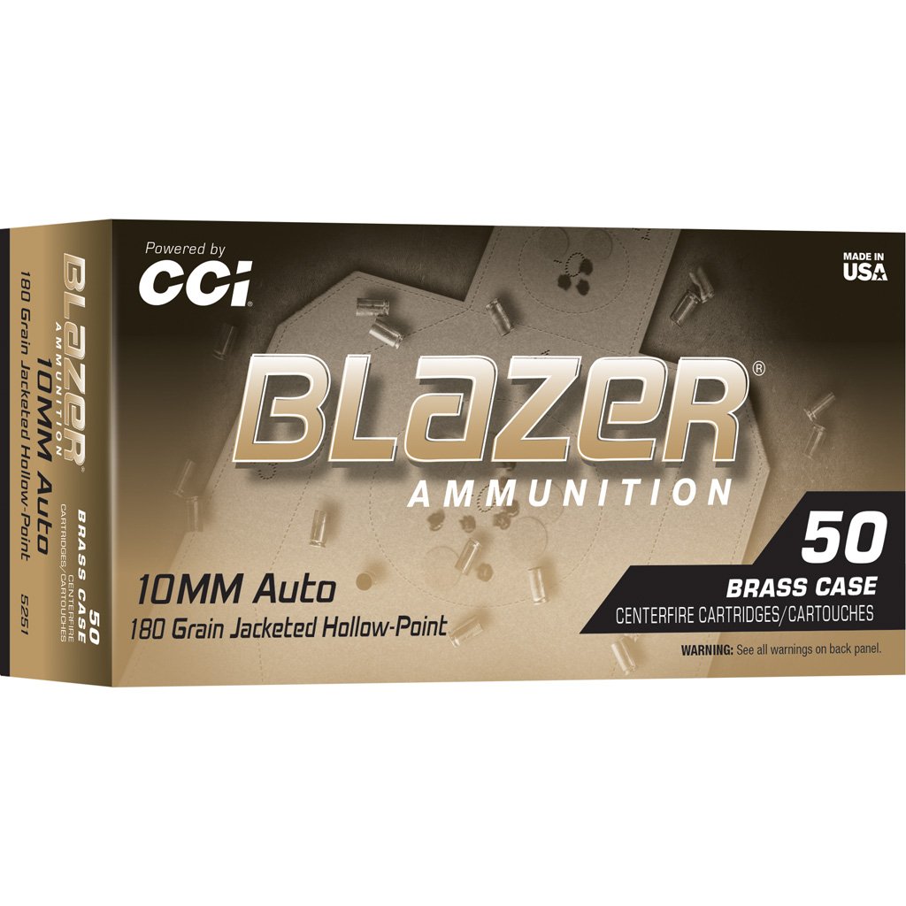 CCI Blazer Brass HP Pistol Ammo 10mm. 180 gr. JHP 50 rd.