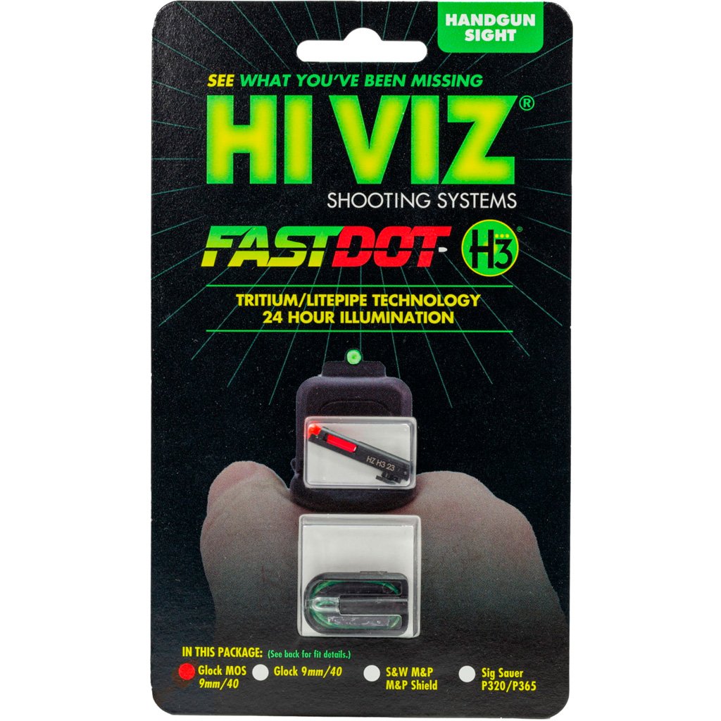 1102786_3.jpg HiViz FASTDOT H3 Handgun Sight Glock MOS 9mm/40S&W/357 Sig. Red/Green