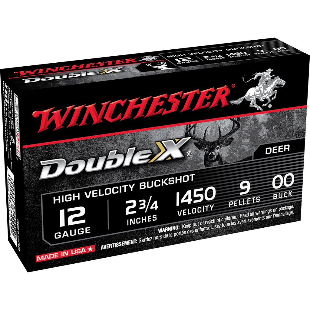Winchester Double X Buckshot 12 ga. 2.75 in. 9 Pellets 00 5 rd.