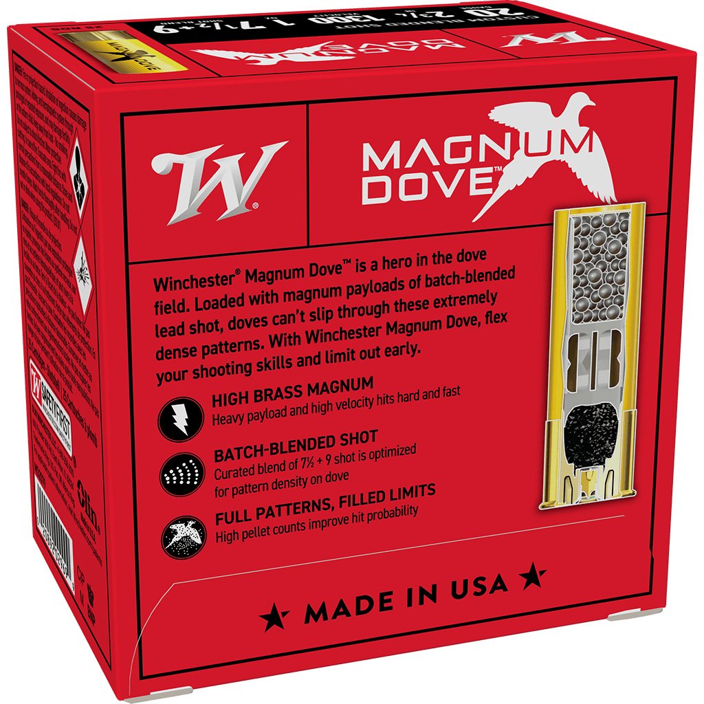 Winchester Magnum Dove Shotgun Ammo 20 ga. 2 3/4 in. 1 oz. 7 1/2 & 9 Blend 25 rd.