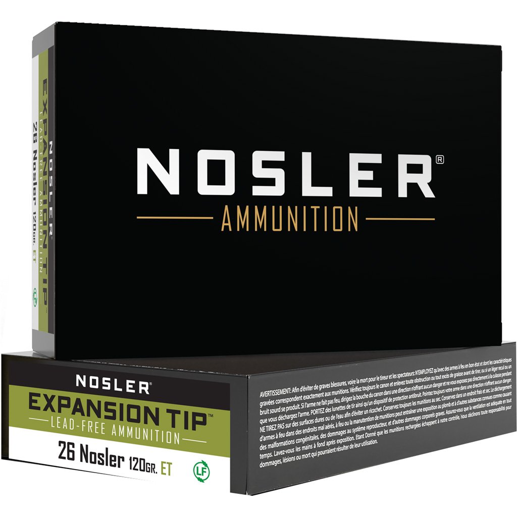 1206199_1.jpg Nosler Expansion Tip Rifle Ammunition 26 Nosler 120 gr. ET SP 20 rd.