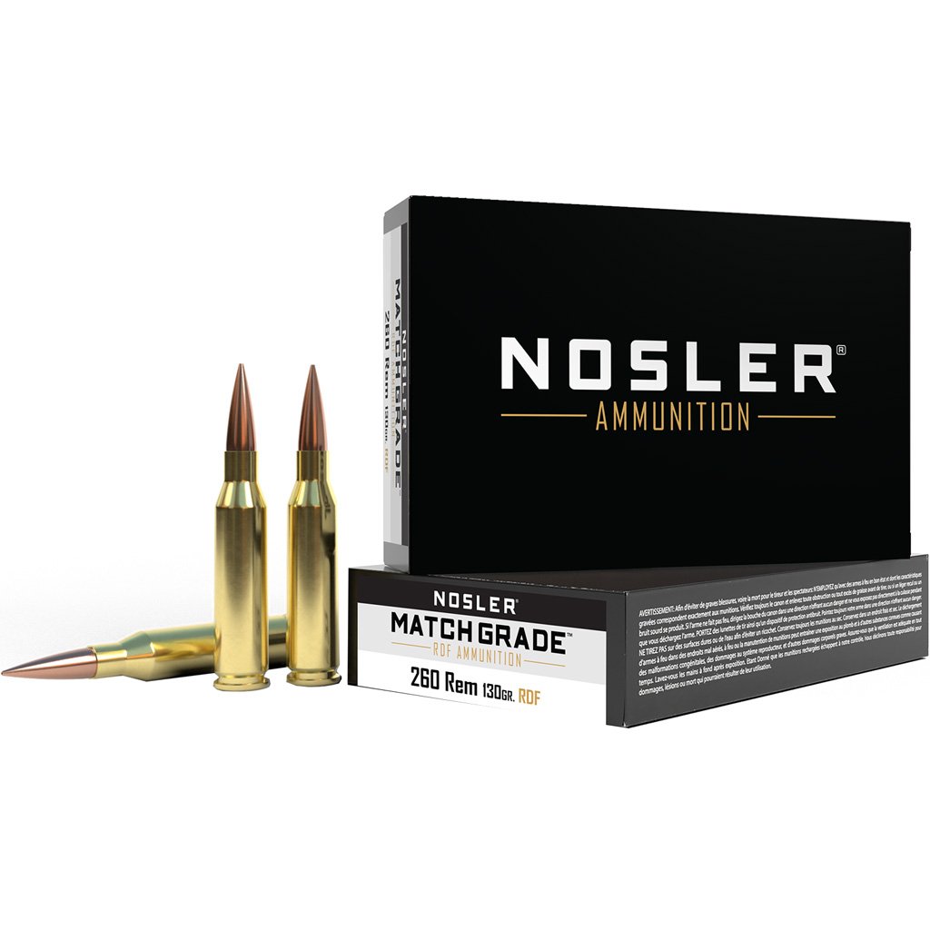 1206251_1.jpg Nosler Match Grade Rifle Ammunition 260 Rem. 130 gr. RDF HPBT 20 rd.