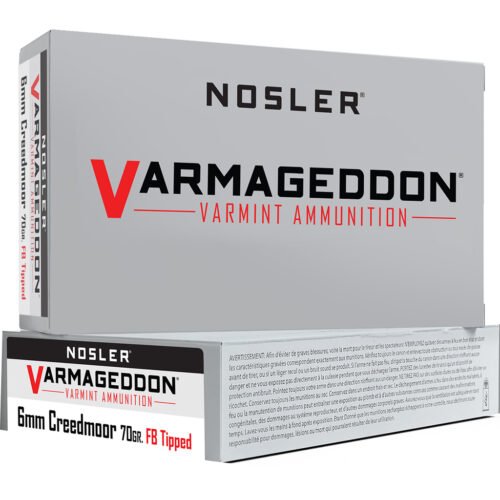 Nosler Varmageddon Rifle Ammunition 6mm Creedmoor 70 gr. VG FBT 20 rd.