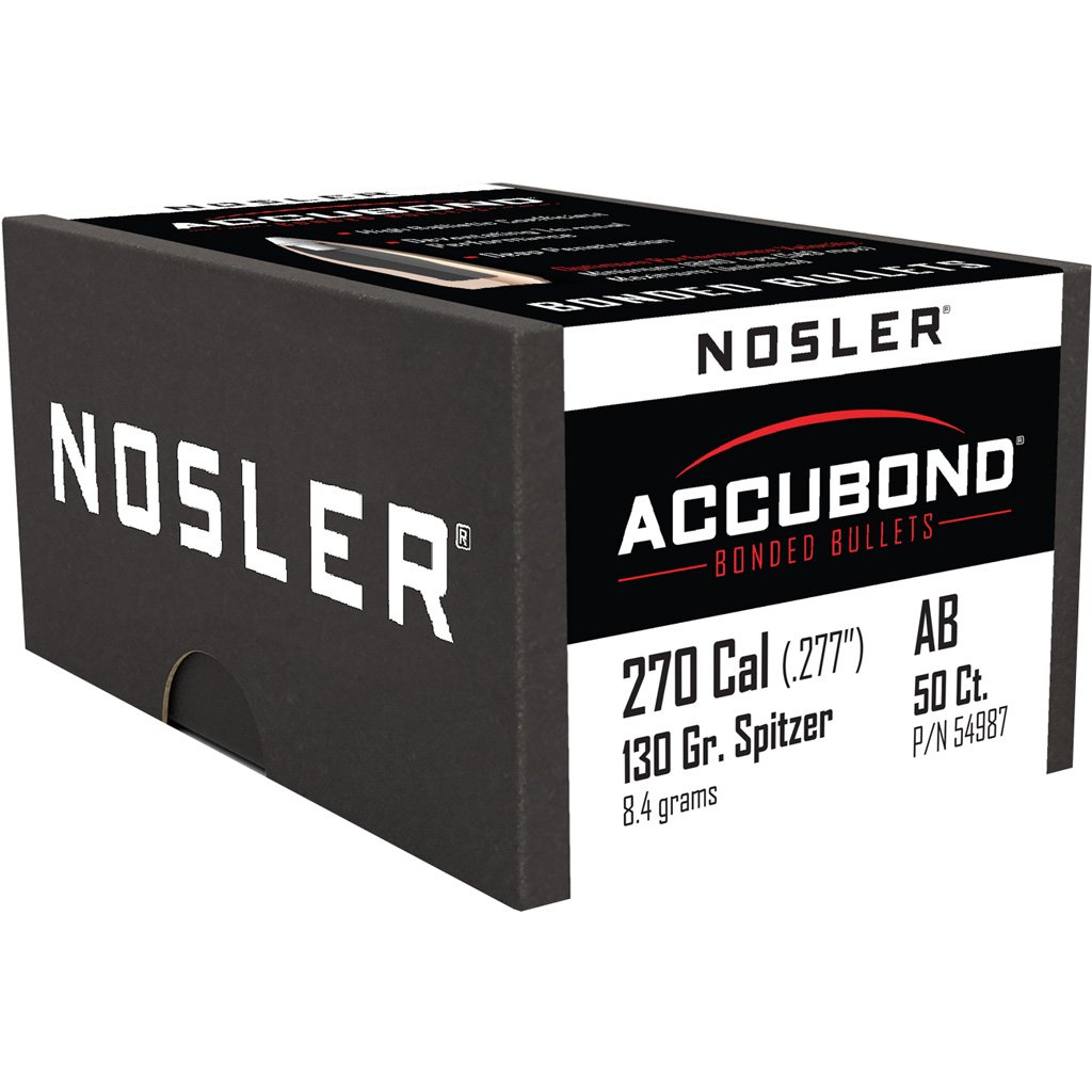 Nosler AccuBond Bullets .270 Cal. 130 gr. Spitzer Point 50 pk.