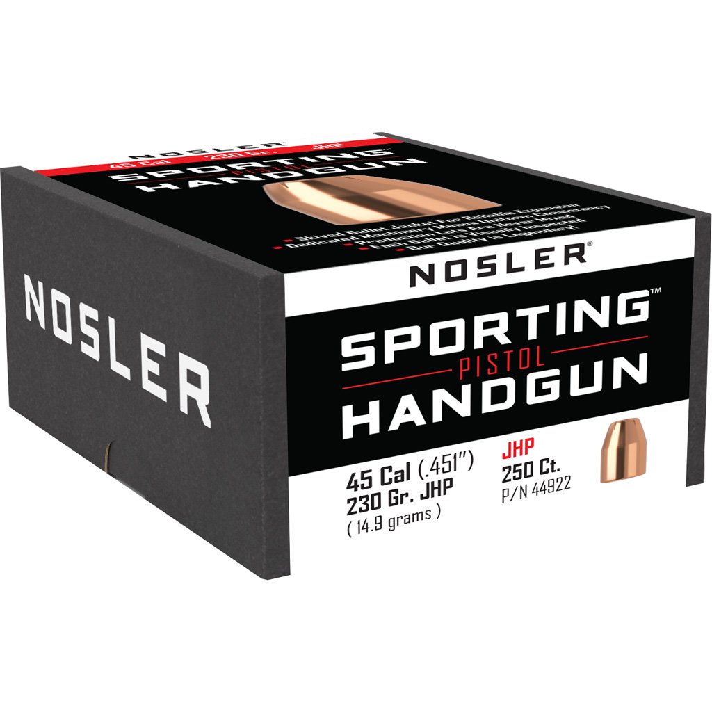 1206506_1.jpg Nosler Sporting Handgun Pistol Bullet .45 Cal. 230 gr. Jacketed Hollow Point 250 pk.