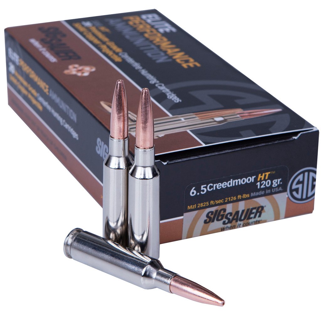 Sig Sauer Elite Hunting Rifle Ammo 6.5 Creedmoor 120 gr. HT 20 rd.