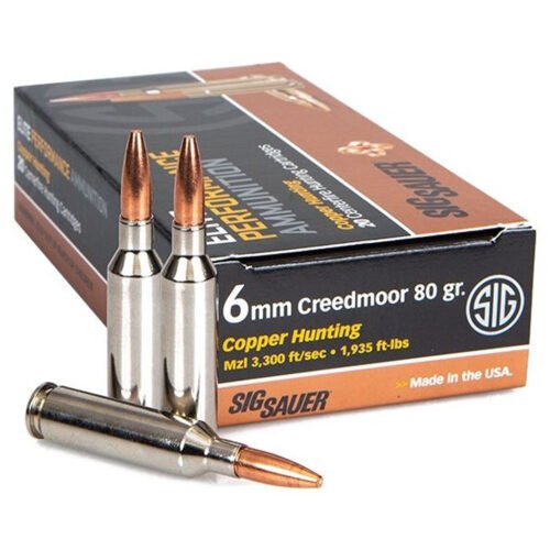 1207787_1.jpg Sig Sauer Elite Copper Hunting Rifle Ammo 6mm Creedmoor 80 gr. Solid Copper 20 rd.