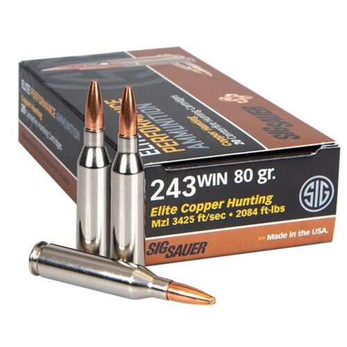 1207788_1.jpg Sig Sauer Elite Copper Hunting Rifle Ammo 243 Win 80 gr. Solid Copper 20 rd.