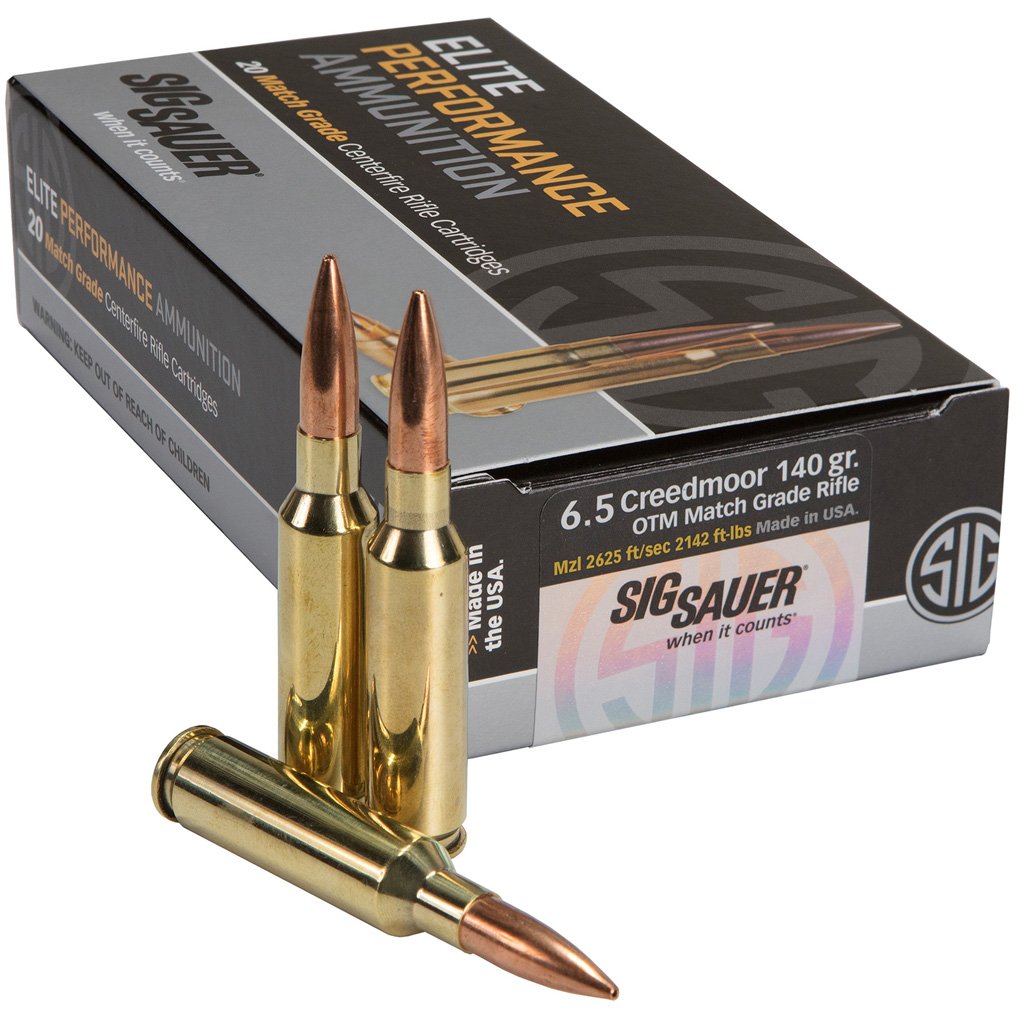 1207922_1.jpg Sig Sauer Elite Match Grade Performance Rifle Ammo 6.5mm Creedmoor 140 gr. OTM 20 rd.