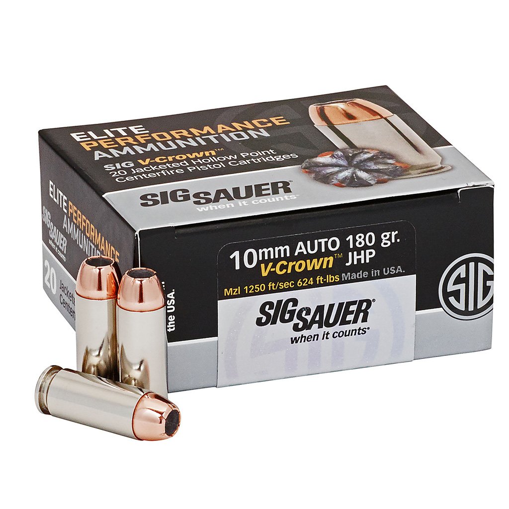 1209015_1.jpg Sig Sauer Elite V-Crown Performance Pistol Ammo 10mm 200 gr. JHP 20 rd.