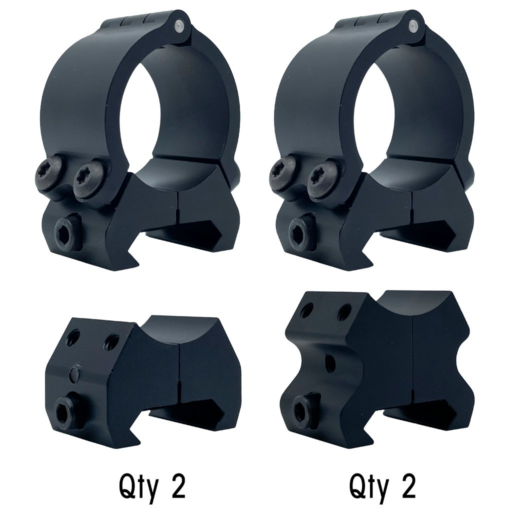 VersaRing Universal Scope Rings Black 1 in. Hinge