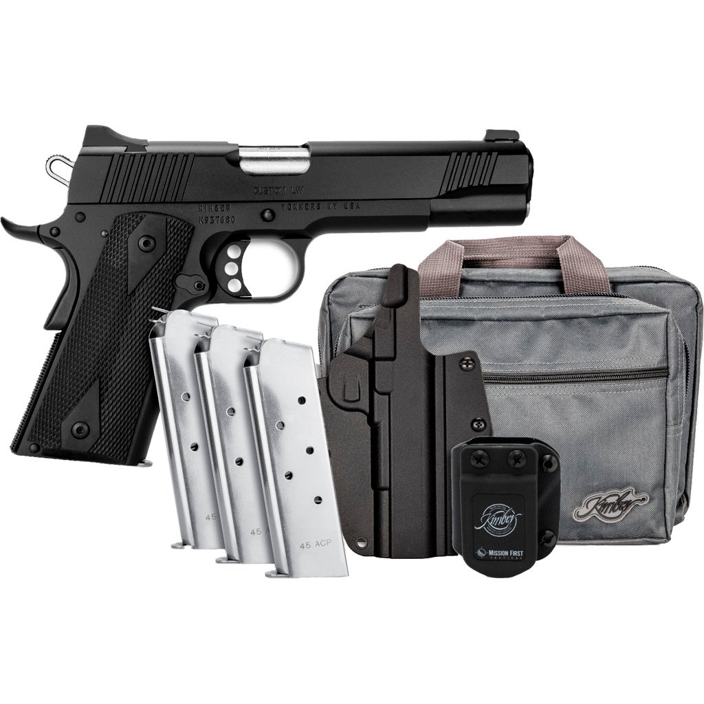 1210572_1.jpg Kimber Custom LW TFS Pistol Bundle 45 ACP 5 in. Black 8 rd. w/ Holster 3 Mags