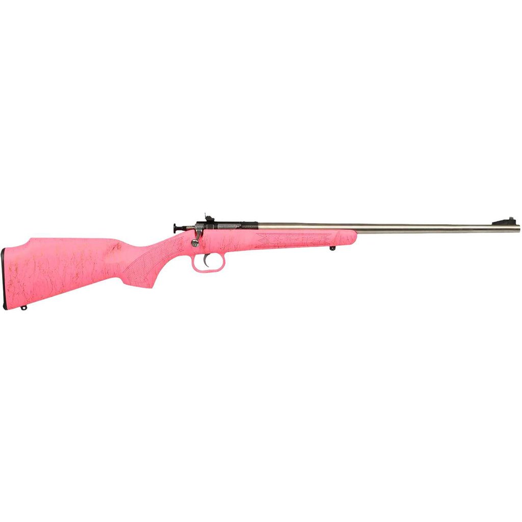 1213862_1.jpg Keystone Crickett Rifle 22 LR Stainless/Pink Syn w/Gold Web Stock