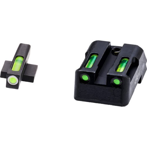 1301569_1.jpg HIVIZ LiteWave H3 Handgun Sight 1911 Fix Rear Green Litepipes White Front Ring