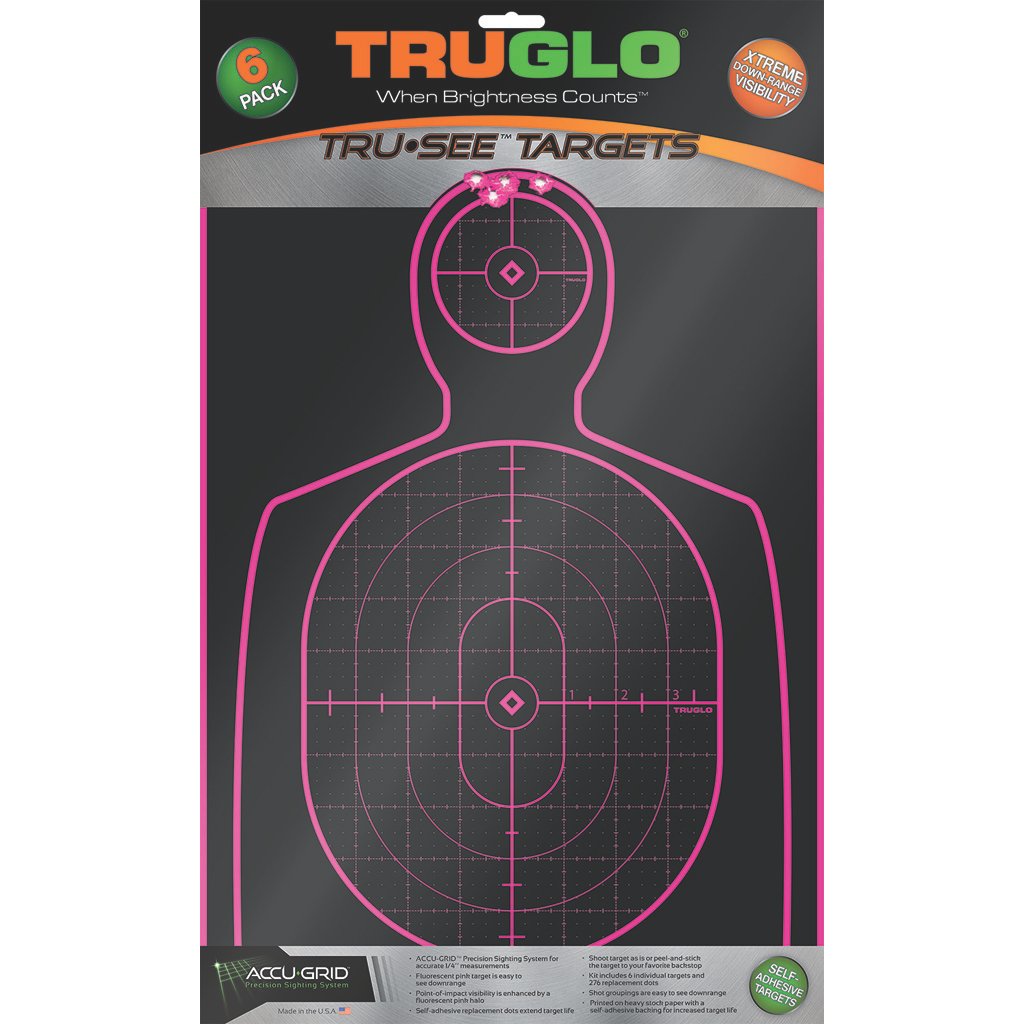 TruGlo TruSee Splatter Silhouette Target Pink 12x18 6 pk.