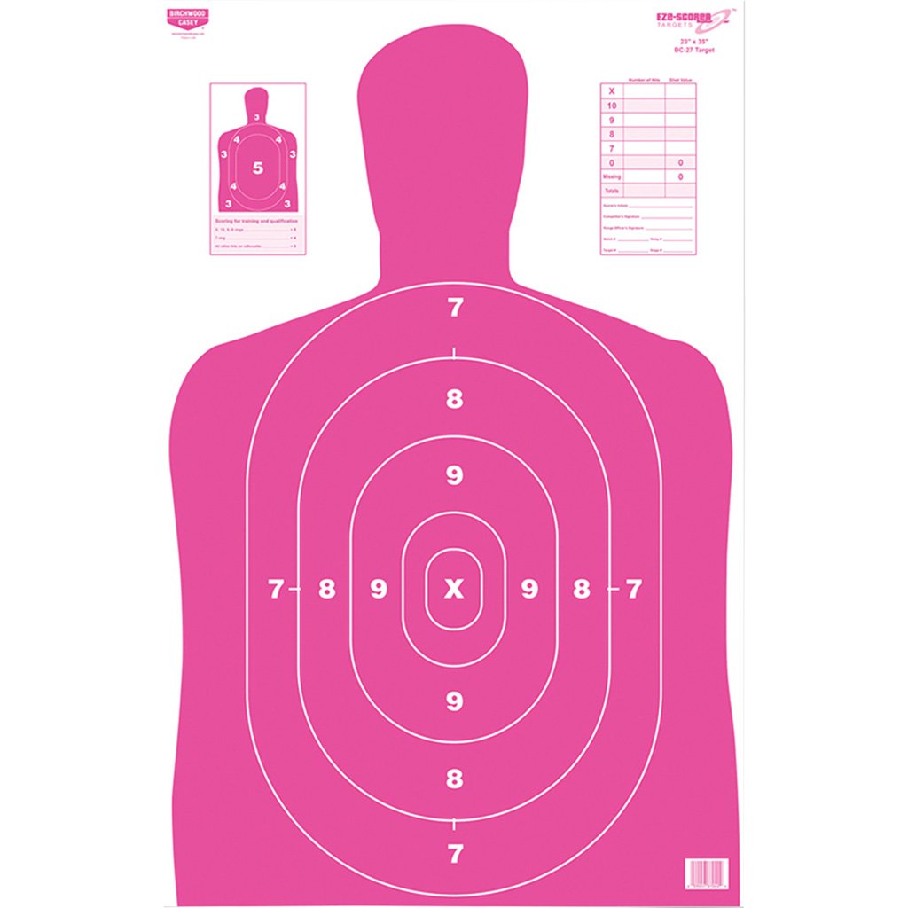 1403841_1 Birchwood Casey EZE-Scorer Target BC-27 Pink 23x35 in. 100 pk.