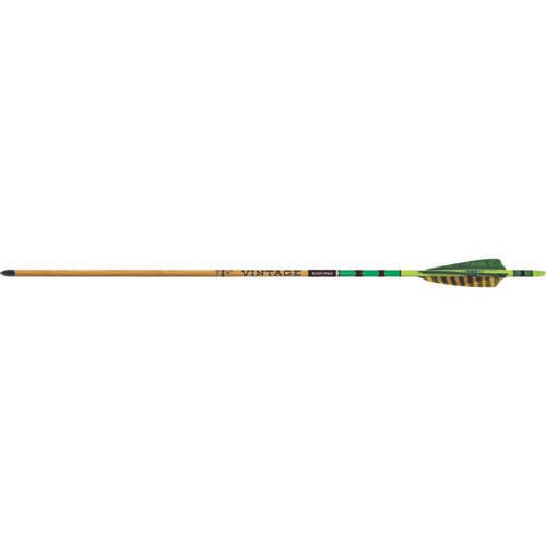 Black Eagle Vintage Traditional Arrows .005 400 Green/Yellow Feathers 6 pk.