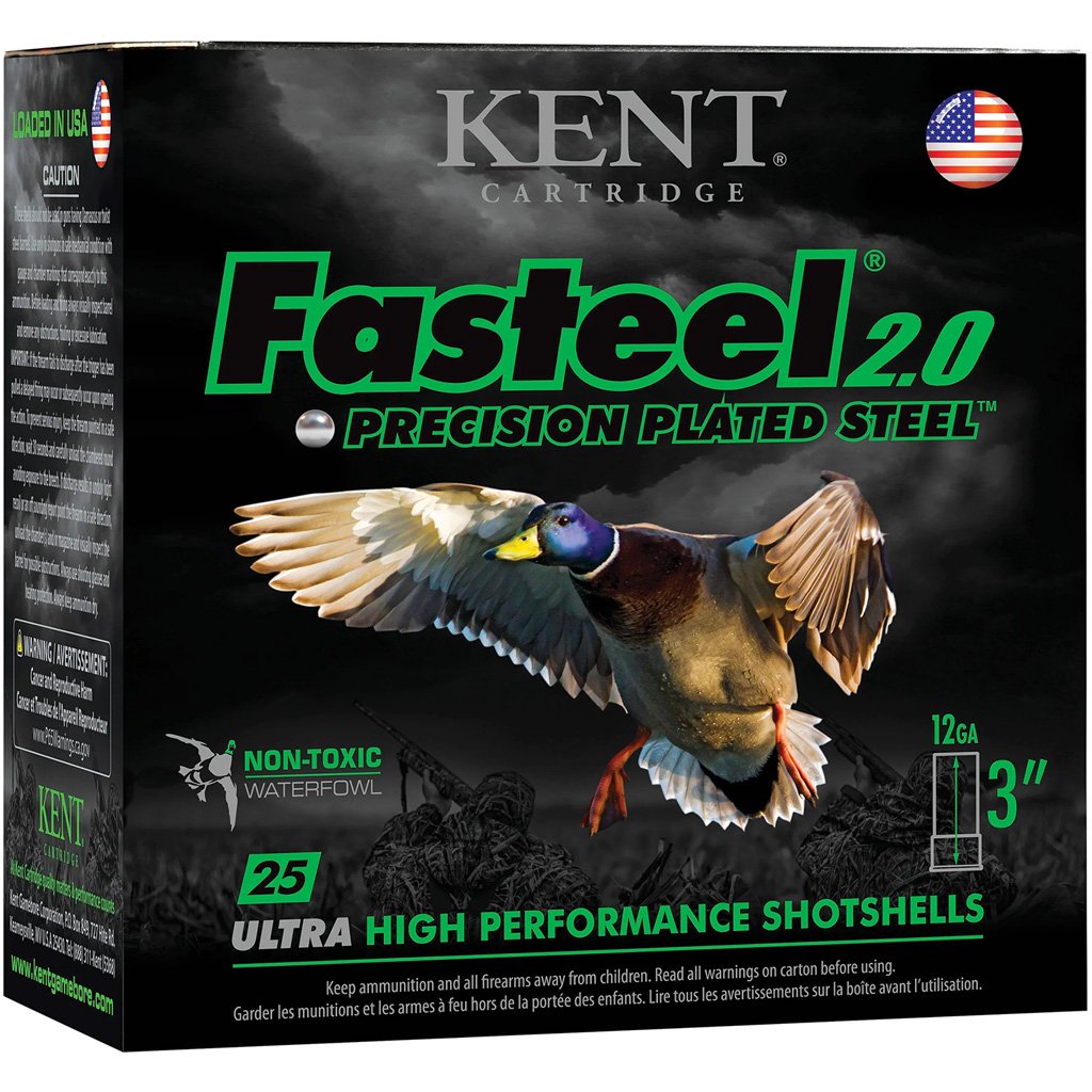 Kent Fasteel 2.0 Precision Plated Steel Load 12 ga. 3 in. 1 1/4 oz. 2 Shot 25 rd.
