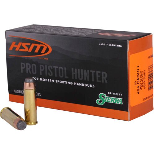1404923_1.jpg HSM Pro Pistol Hunter Ammunition 454 Casull Sierra JSP 300 gr. 50 rd.