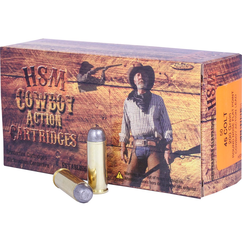 HSM Cowboy Action Handgun Ammunition 45 Colt 200 gr. 50 rd.