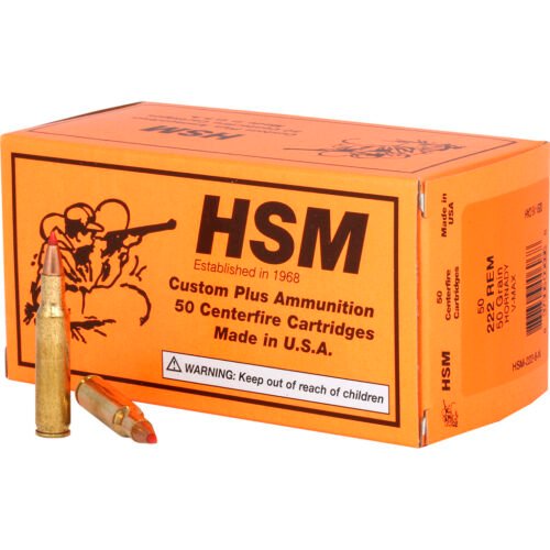 1405088_1.jpg HSM Varmint Rifle Ammunition 222 Rem. V-Max 50 gr. 50 rd.