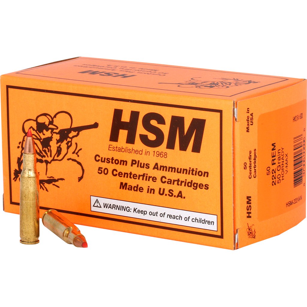 1405088_1.jpg HSM Varmint Rifle Ammunition 222 Rem. V-Max 50 gr. 50 rd.