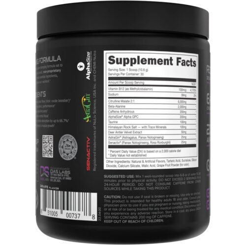 Bucked Up Pre-Workout Grape Gainz 30 Serving Tub