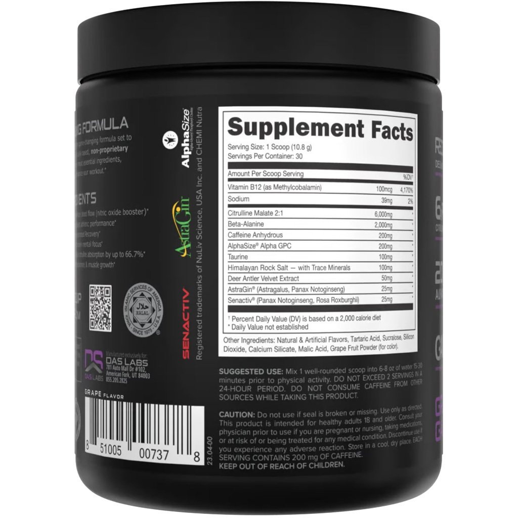 1409875_3 Bucked Up Pre-Workout Grape Gainz 30 Serving Tub